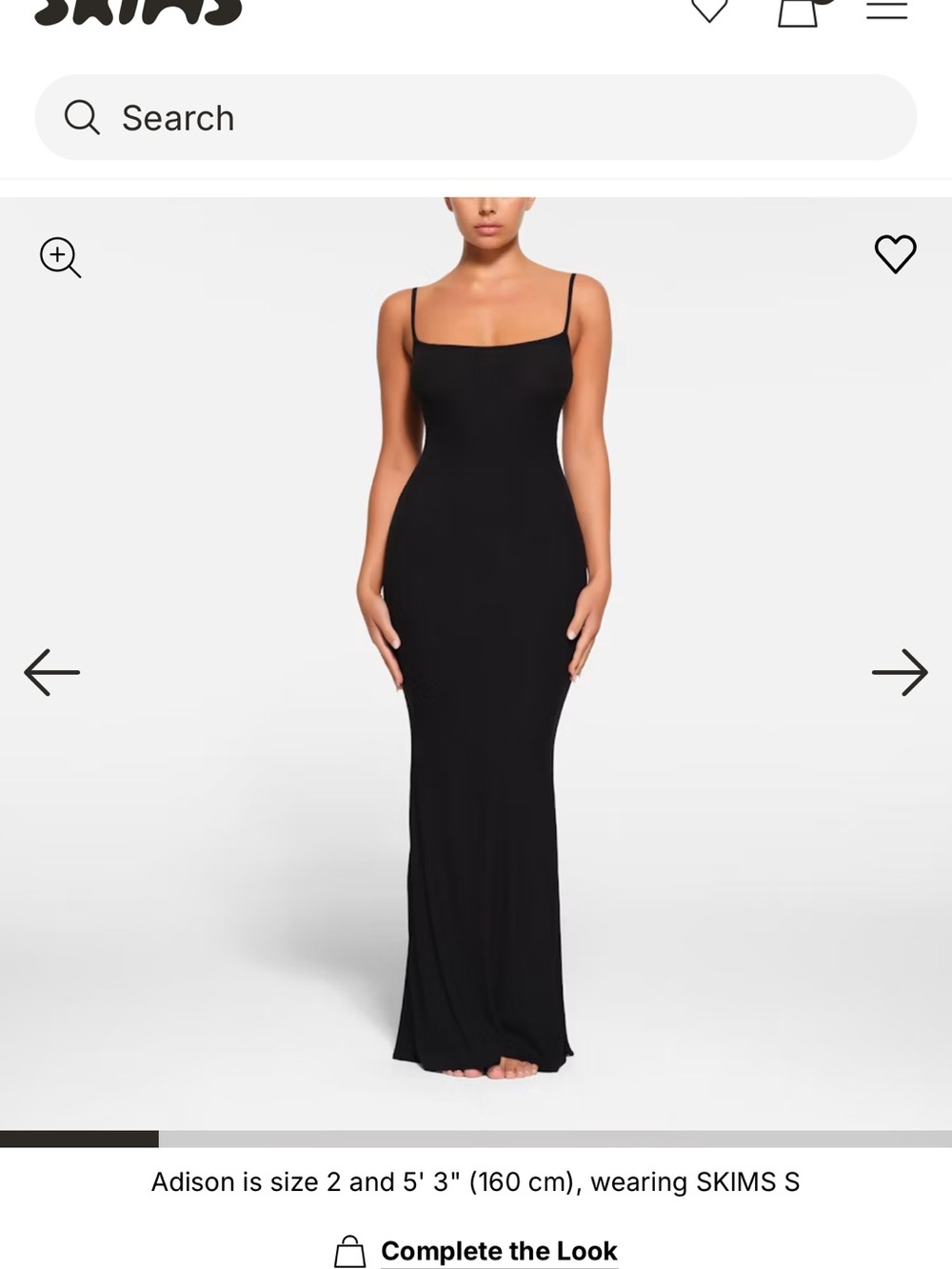 SKIMS petite long ribbed slip dress